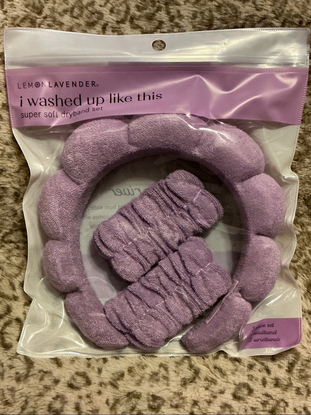 Lemon Lavender I Washed Up Like This Soft Plush Dryband Set In Lavender 3 Pieces